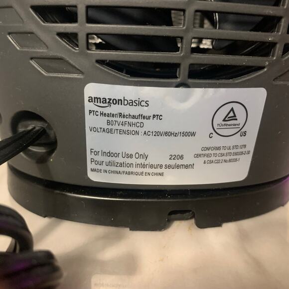 Amazon Basics Oscillating Ceramic Space Heater, Portable Heater - Picture 5 of 5